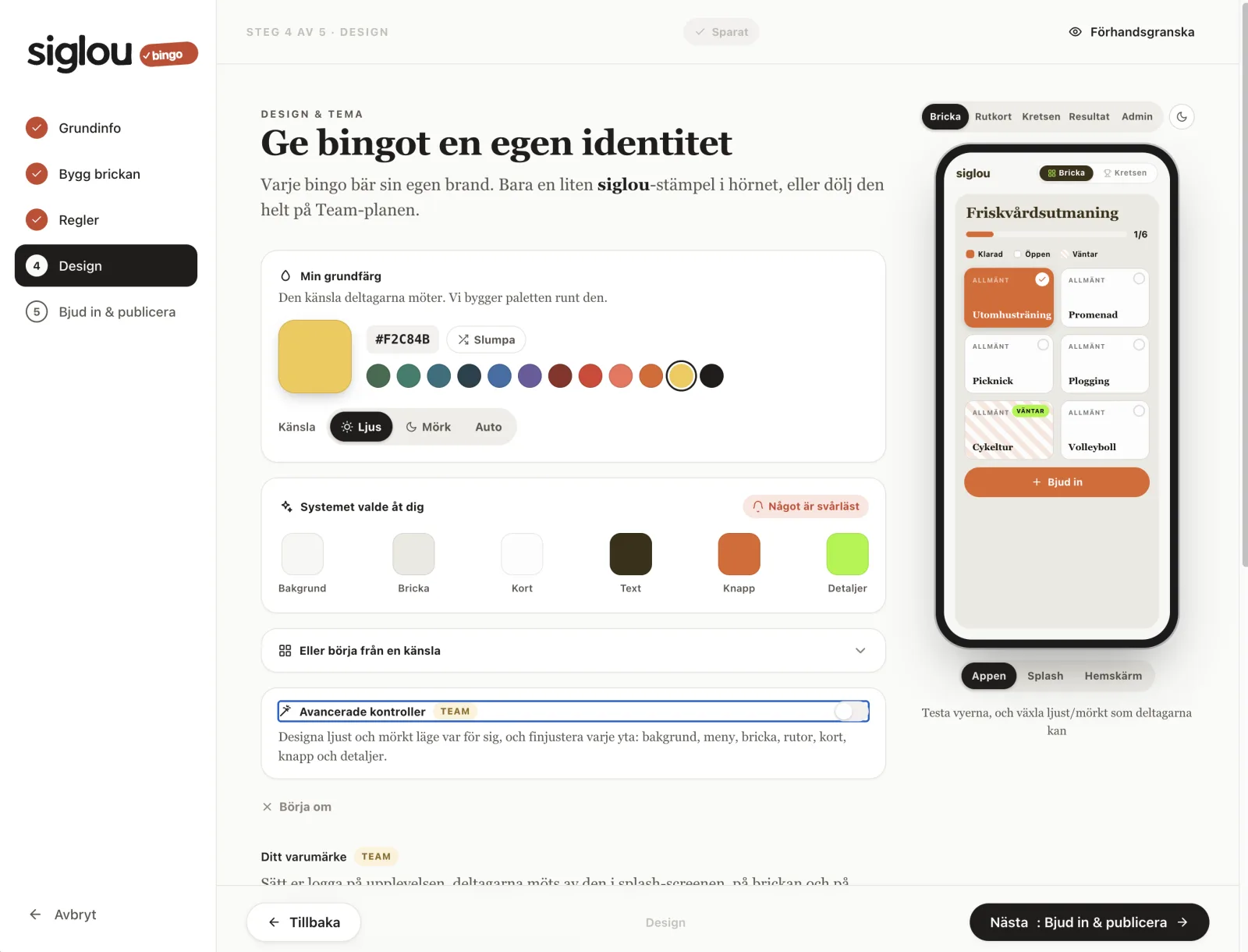 Design och färgval
